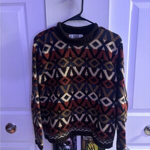 Vintage Segue Geometric Patterned Sweater - Multicolor